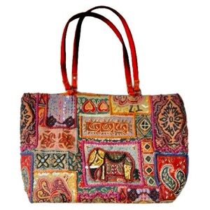 Christiana Sequined and Beaded Tote Shoulder Bag